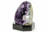 Deep Purple Amethyst Geode With Wood Base - Uruguay #364440-2
